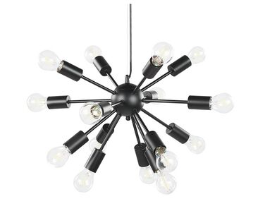 15 Light Metal Pendant Lamp Black BALAGAS
