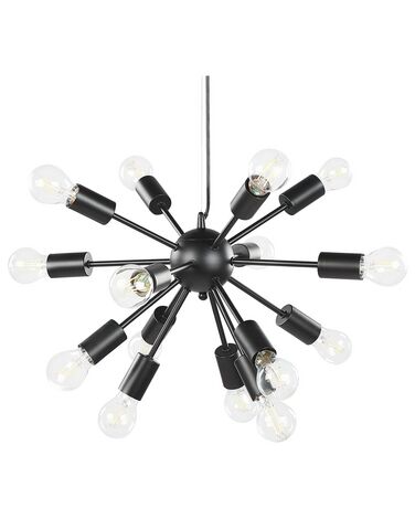 Lampe à suspension 15 lumières métal noire BALAGAS