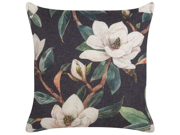 Cushion Floral Pattern 45 x 45 cm Black ZAHRIYE_902130