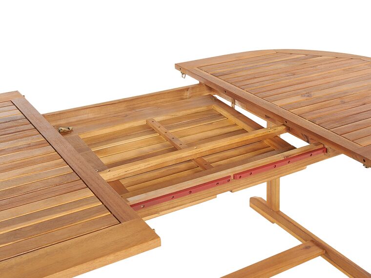 Gartentisch Akazienholz hellbraun 160 / 220 x 100 cm ausziehbar MAUI