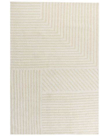 Teppich Wolle hellbeige 200 x 300 cm Steifenmuster ABEGUM