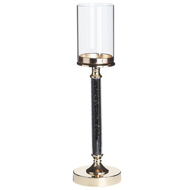 Hurricane Candle Holder 48 Cm Gold With Black Abbeville Beliani No Hurricane Candle Holder 48 Cm Gold With, Floor Standing Hurricane Lamp