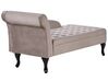 Left Hand Velvet Chaise Lounge with Storage Taupe PESSAC_881747