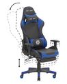 Chaise de gamer en cuir PU noir et bleu VICTORY _767730