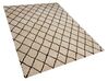 Teppich beige / schwarz 140 x 200 cm geometrisches Muster Kurzflor MIDYAT _806582