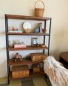 4 Tier Bookcase Dark Wood and Black TIFTON_915852