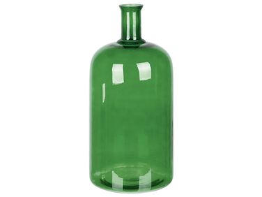 Glass Flower Vase 45 cm Emerald Green KORMA