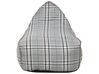 Linen Bean Bag Chair Checked Grey DROP_708871