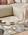 Teppich Kuhfell grau / weiß 140 x 200 cm geometrisches Muster Kurzflor SASON_764762