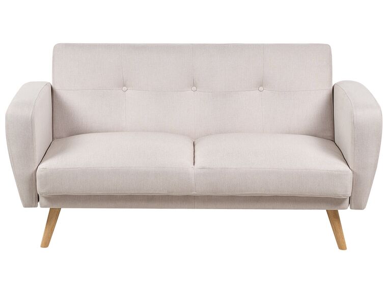 2 Seater Fabric Sofa Bed Beige FLORLI_905809