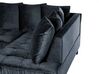 Canapé d'angle gauche en velours noir GRENA_837272