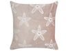 Conjunto de 2 almofadas decorativas com motivo de estrela do mar em veludo rosa 45 x 45 cm CERAMIUM_892971