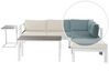Conjunto de sala de estar 5 plazas de metal blanco/madera clara/beige/verde menta MESSINA_863126