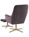 Velvet Armchair with Footstool Taupe MOLLE_780896