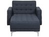 Fabric Chaise Lounge Dark Grey ABERDEEN_719016