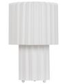 Tischlampe Leinen weiß 40 cm Trommelform ALFEIOS_897168