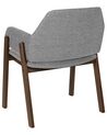 Conjunto de 2 sillas de poliéster/madera de caucho gris claro/madera oscura ALBION_837801