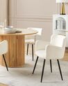Conjunto de 2 cadeiras de jantar em bouclé branco SANILAC_877433