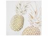 Set of 3 Pineapple Canvas Art Prints 30 x 30 cm Pink and Gold APESIKA_784817