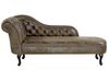 Left Hand Chaise Lounge Faux Suede Brown NIMES_536077