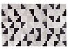 Teppich Kuhfell schwarz-grau 140 x 200 cm Patchwork Kurzflor EFIRLI_743016