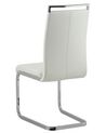 Conjunto de 2 sillas de comedor de piel sintética blanco/plateado GREEDIN_790045