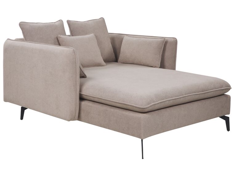 Fabric Chaise Lounge Taupe CHARMES_894579