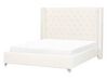Velvet EU Double Size Bed Off-White LUBBON_882154