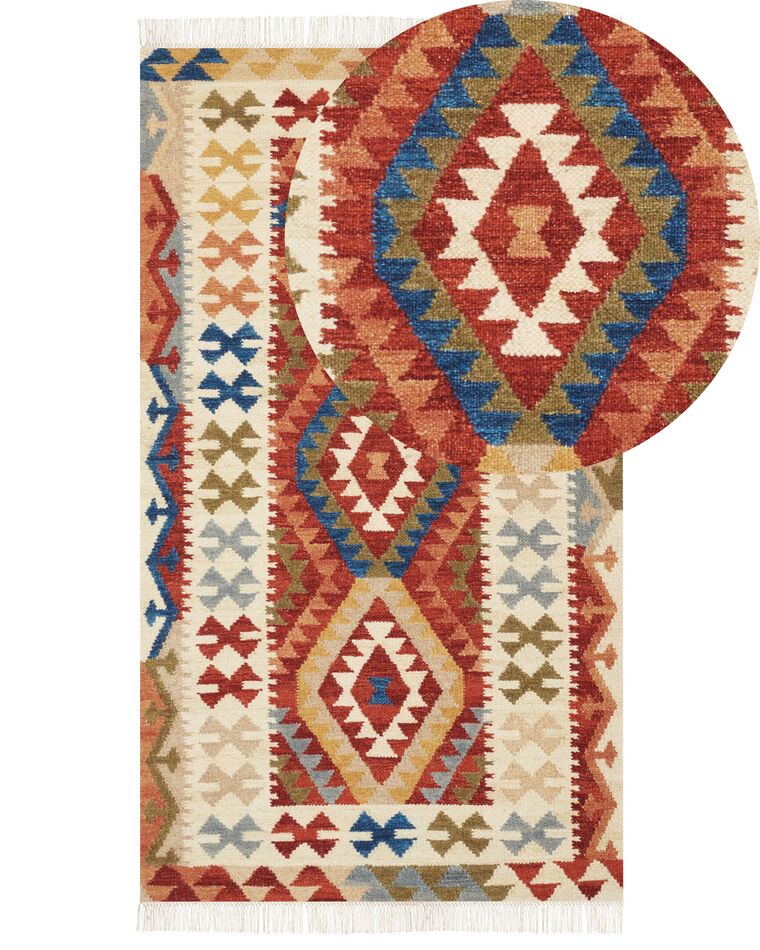 Színes kilim gyapjúszőnyeg 80 x 150 cm OSHAKAN_859513