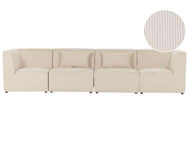 4 pers. sofa beige fløjl LEMVIG