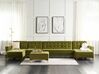 6 Seater U-Shaped Modular Velvet Sofa with Ottoman Green ABERDEEN_882452