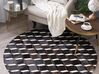 Okrúhly kožený koberec ⌀ 140 cm hnedý AGIOS_742798