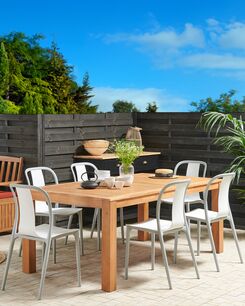 Puutarhatuoli muovi valkoinen/harmaa 6 kpl SPEZIA Puutarhatuoli muovi valkoinen/harmaa 6 kpl SPEZIA