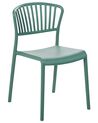 Set of 4 Plastic Dining Chairs Green GELA_825374