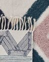 Teppich Baumwolle mehrfarbig 160 x 230 cm geometrisches Muster Fransen Kurzflor KOZLU_816972