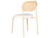 Conjunto de 2 sillas de comedor de metal efecto madera clara ADAVER_888067