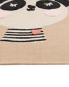 Kinderteppich beige aus Baumwolle mit Panda-Muster 80 x 150 cm BUNAN_866803