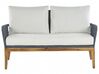 Lounge Set Akazienholz hellbraun / dunkelblau 4-Sitzer Auflagen cremeweiß MERANO II_818380