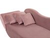 Left Hand Velvet Chaise Lounge with Storage Pink MERI_728059