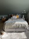 Łóżko kontynentalne tapicerowane 180 x 200 cm jasnoszare ADMIRAL_832707