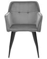 Conjunto de 2 sillas de comedor de terciopelo gris oscuro/negro JASMIN_859458