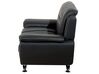 2 Seater Faux Leather Sofa Black LEIRA_687324