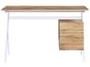 Biurko z szafką i szufladą 120 x 60 cm jasne drewno z białym ASHLAND_824521