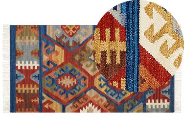 Wool Kilim Area Rug 80 x 150 cm Multicolour JRVESH