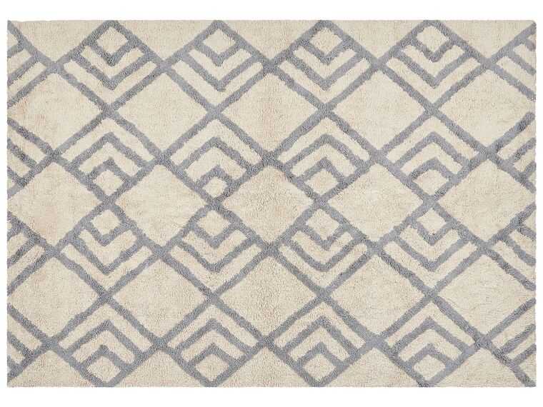 Bavlněný koberec 160 x 230 cm béžový/ šedý NEVSEHIR_839413