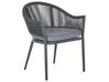 Trädgårdsmöbelset av bord och 4 stolar aluminium grå MILETO_808150