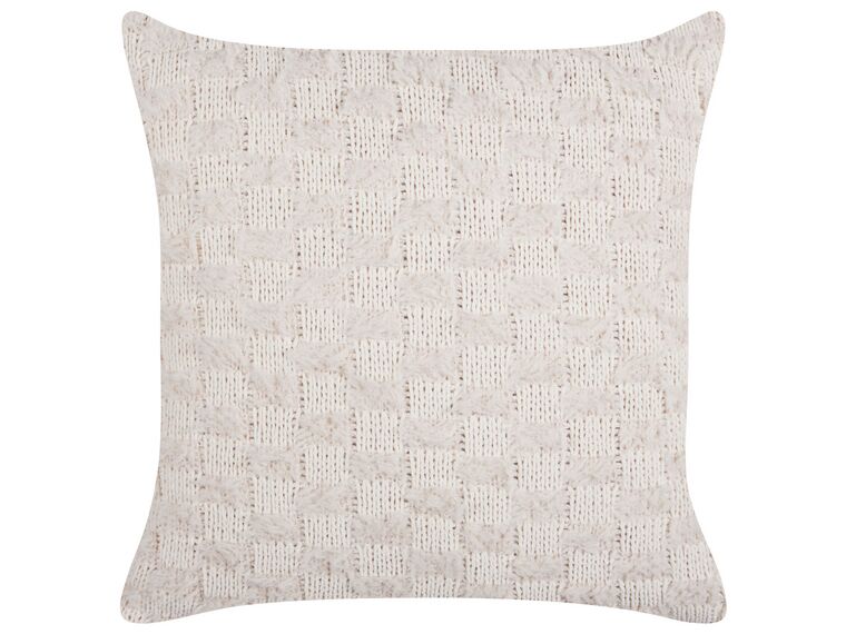 Knitted Cushion 45 x 45 cm Beige BASALIM_902345