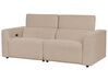 2 personers sofa m/elektrisk recliner sandbeige fløjl ULVEN_911582