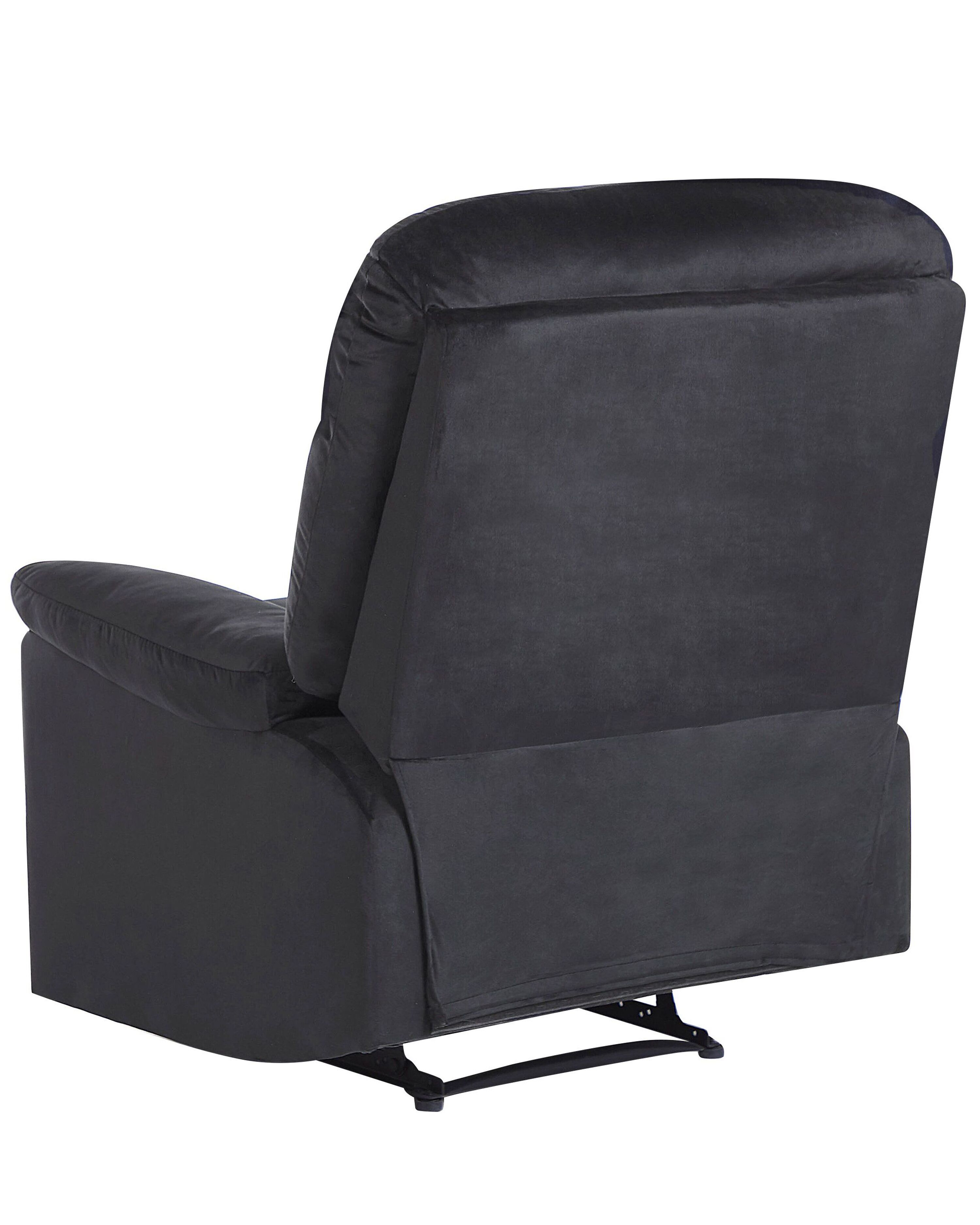Velvet Recliner Chair Black ESLOV Beliani.co.uk