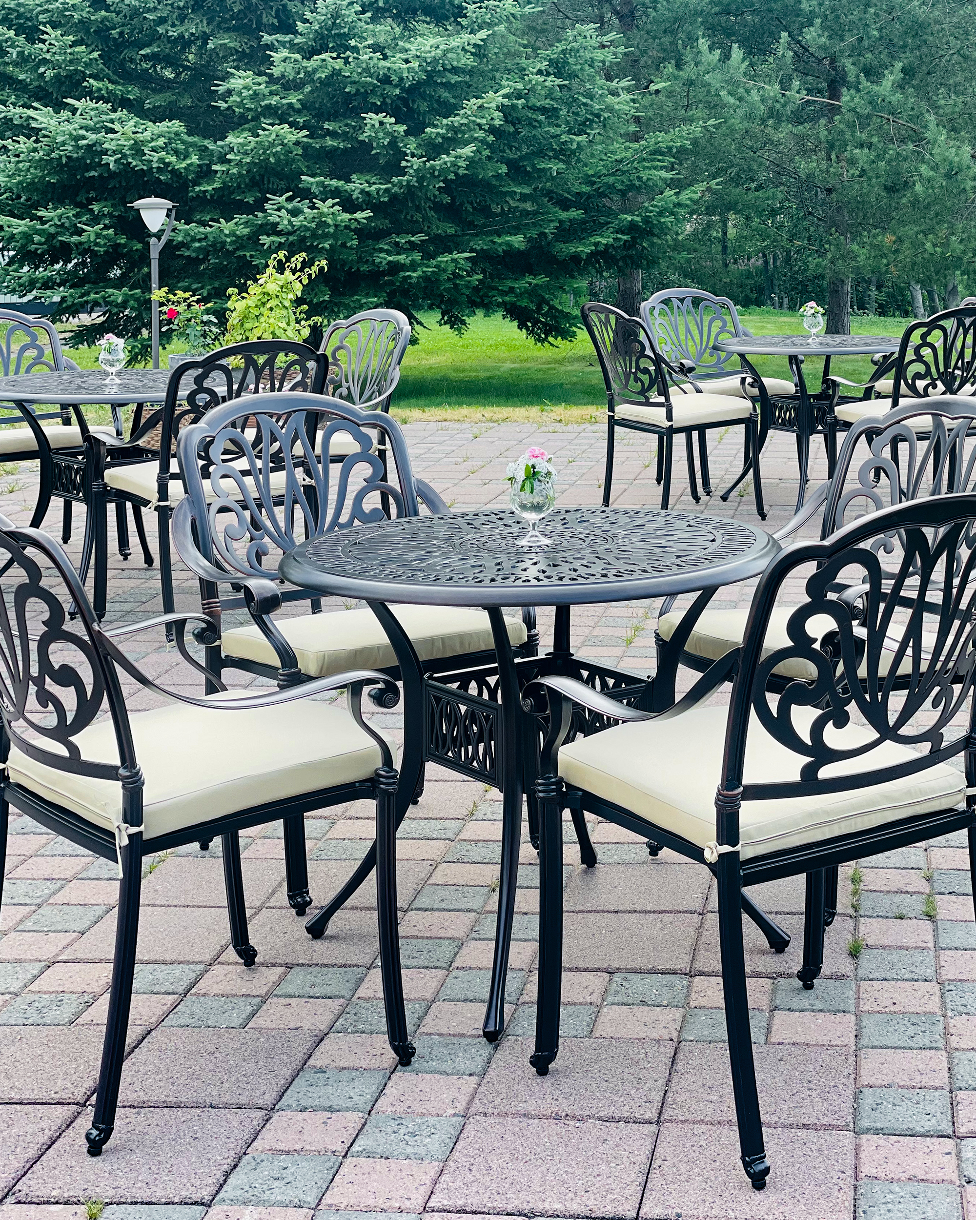 Set di 4 sedie da giardino alluminio marrone scuro ANCONA_884308